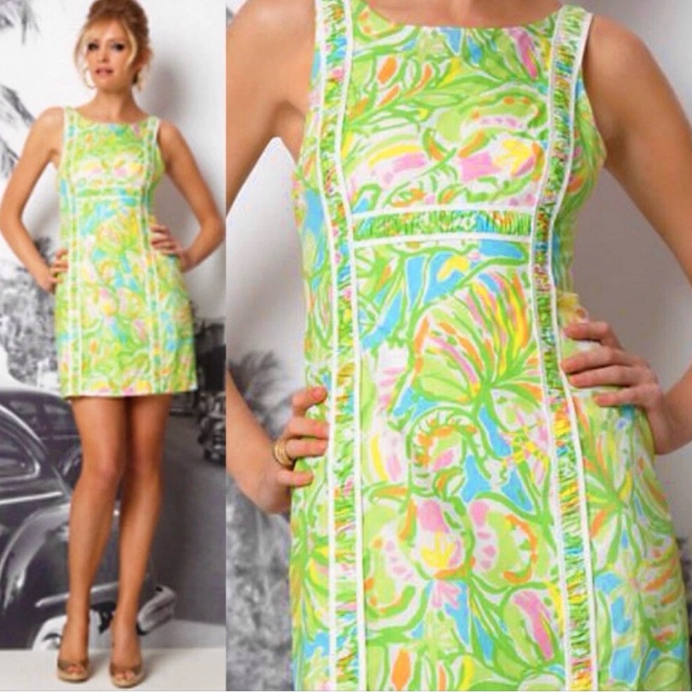 New Lilly Pulitzer Fryer Elephant Ear Shift Sleeveless Tank Sundress Size 8 NWOT